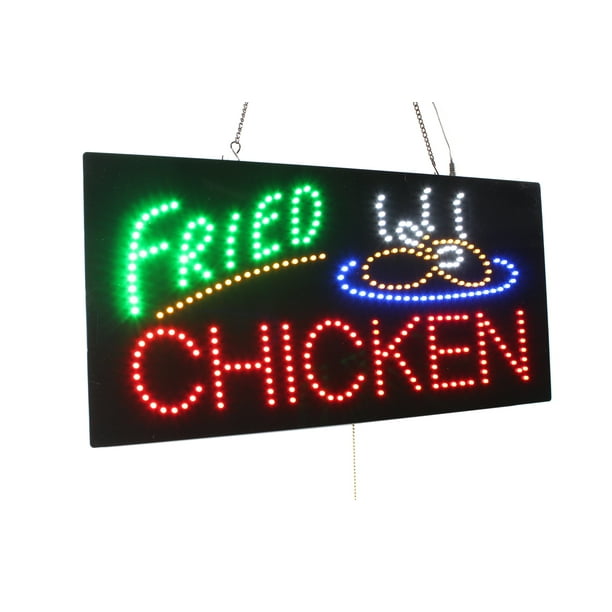 Fried Chicken Sign TOPKING Signage LED Neon Open Store Window