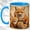 Blue, variant on Fox Family Coffee Mug, Woodland Animal Mug, Ceramic 11 oz