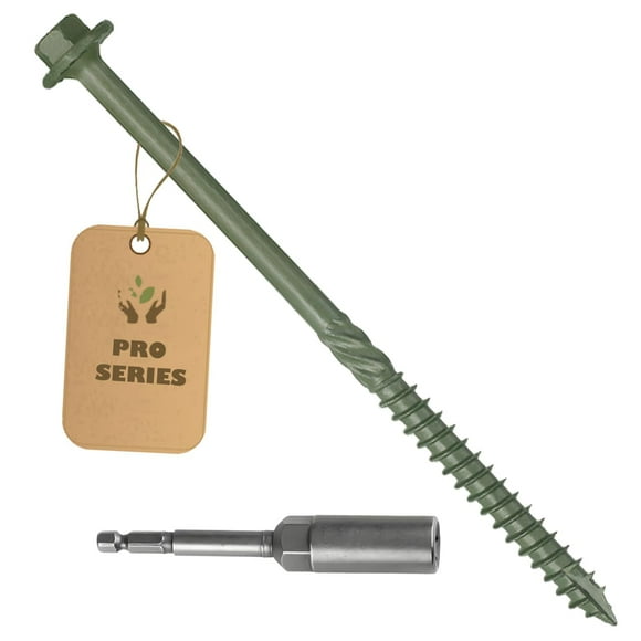 40PCS Timber Screws #14 X 8 Inch Heavy-Duty Green Coated, Exterior Lag Structural Wood Screws for Landscaping, Construction, Beams & Pole Barns, 1500