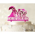 thumbnail image 1 of Mr & Mrs Wedding Cake Topper Personalized Mirror Cake Topper Color Option Available 5-7 Inches Wide, 1 of 1