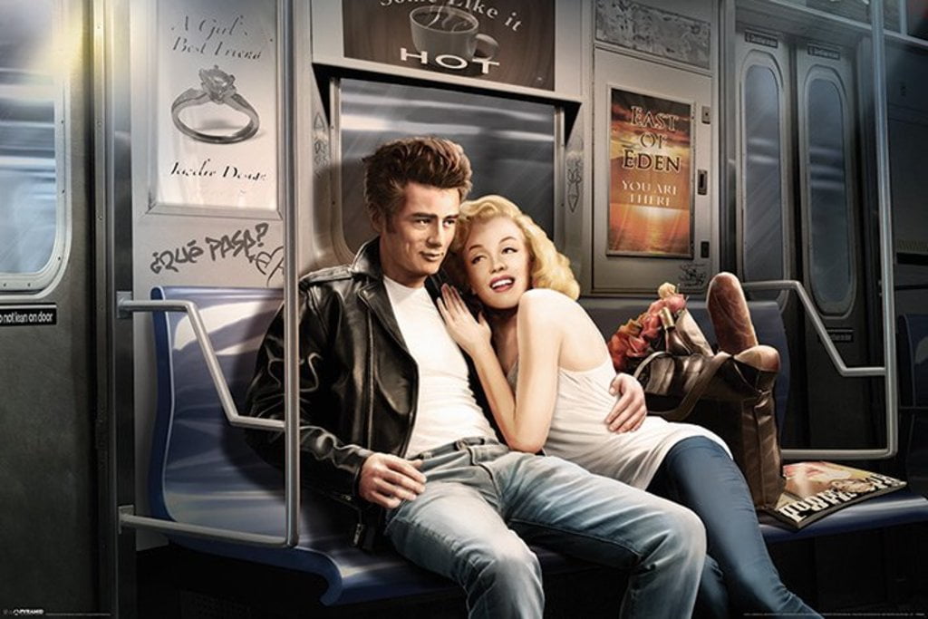 James Dean Marilyn Monroe Subway Hollywood Movie Stars Icons Legends