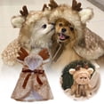 thumbnail image 2 of Christmas Reindeer Cape for Dogs with Adjustable Ties, Warm Fawn Spotted Poncho, Cute Elk Antler Cloak for Pet Holiday Photos, Festive Party Wear for Small Medium Pets L, 2 of 8
