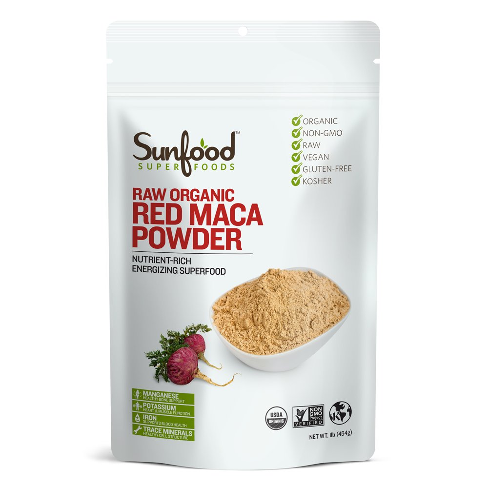 Sunfood Superfoods Organic Red Maca Powder, 1.0 Lb