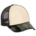 thumbnail image 3 of Trucker Visor Adjustable Sports Baseball Straw Mesh Summer Blank Mens Hat Cap, Green Tan, 3 of 7