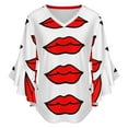thumbnail image 5 of Lips! Women's V-Neck Blouse With 3/4 Ruffled Bell Sleeves Casual Top Ladies Blouses, 5 of 7