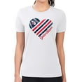 thumbnail image 4 of Women's G-III 4Her by Carl Banks  White Cleveland Guardians Heart Graphic Fitted T-Shirt, 4 of 5