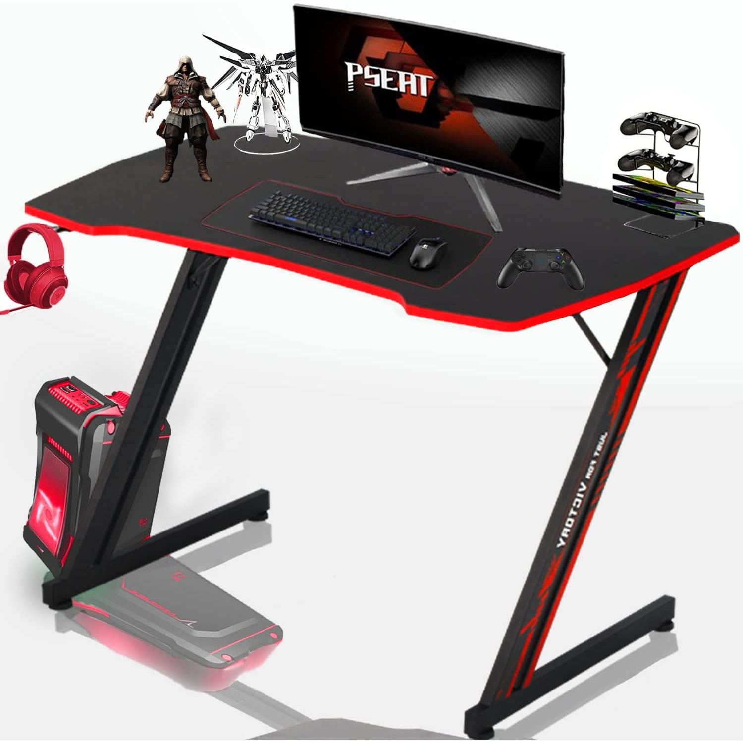 Bilot 39 Inch Gaming Desk ZShaped Computer Gaming Workstation with
