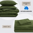 thumbnail image 7 of Queen Comforter Set - Pre-Washed Queen Size Bed in a Bag 7 Pieces, Down Alternative Bedding Sets with Comforters, Sheets Set, Pillowcases & Shams - Olive Green, 7 of 7