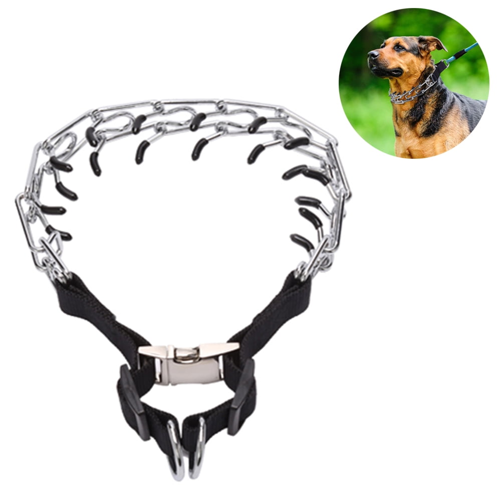 Stainless Steel Adjustable Pinch Training Collar with Comfort Rubber Tips for Small Medium Large Dogs UZLER-JY Prong Collar for Dogs 