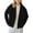 Black, variant on Women's Wide Notch Lapel Cropped Coat, Wool Blend Short Jacket, Double Breasted Long Sleeve Topcoat, Thickened Warm Outerwear, Casual Padded Fall Winter Jacket Gold S