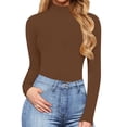 thumbnail image 6 of TAIAOJING Women's Long Sleeve Bodysuit Women Fashion Turtle Neck Long Sleeve Solid Plush Tops Bodysuit Jumpsuit Yoga Rompers, 6 of 6