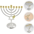 thumbnail image 4 of Candelabro tradicional clásico Hanukkah Menorah de 9 ramas, portavelas, artesanía de Metal para decoración del hogar, Festival de Año Nuevo, 4 of 5