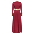 thumbnail image 4 of Linjinx Robe de Danse Liturgique pour Femmes Bloc de Couleur Métallique Performance Bourgogne m, 4 of 7