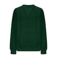 thumbnail image 6 of Women Long Sleeve Pullover Jumper Sweatshirt Cotton Casual Solid Crew Neck Pockets Workout Tunic Tops Loose Fit (Small, Green), 6 of 6