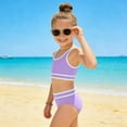 thumbnail image 6 of vigerkar Girls Swimsuit 2 Piece Bikini Set Adjustable Double Strap High Waist Sporty Swimsuits Teens Swimwear for 8-16 Y (Purple, 8-9 Years), 6 of 9