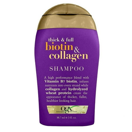 OGX Biotin & Collagen Shampoo Travel Bottle, 3.0 FL