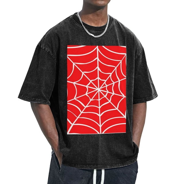 Spider-Man Men's Vintage Washed Drop Shoulder Short Sleeve T-Shirt