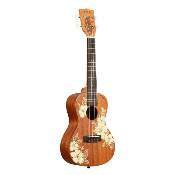 Kala Hibiscus Mahogany Concert Ukulele w/ Bag