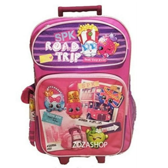 Shopkins 16" Large Roller Backpack Pink Rolling Backpack NEW