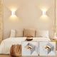 thumbnail image 3 of apliques de pared para interior y exterior, ángulo de haz ajustable, aplique de pared LED con carcasa de aluminio, diseño superior e inferior, aplique de pared impermeable IP65 (luz cálida), 3 of 4