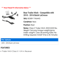 thumbnail image 2 of Rear Trailer Hitch - Compatible with 2010 - 2016 Buick LaCrosse 2011 2012 2013 2014 2015, 2 of 4