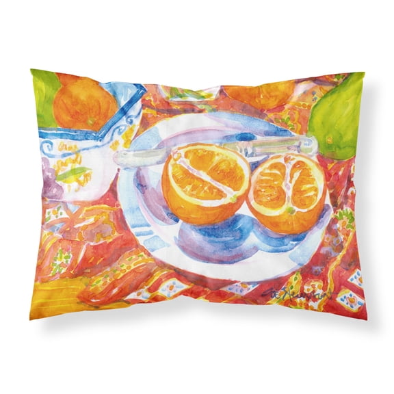Carolines Treasures 6035PILLOWCASE Florida Oranges Sliced for breakfast Fabric Standard Pillowcase Standard multicolor