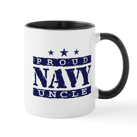 

CafePress - Proud Navy Uncle Mug - 11 oz Ceramic Mug - Novelty Coffee Tea Cup