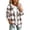 Khaki-04, variant on Women's Hooded Buffalo Plaid Sherpa Jacket Long Sleeve Button Down Fuzzy Casual Coat with Pockets