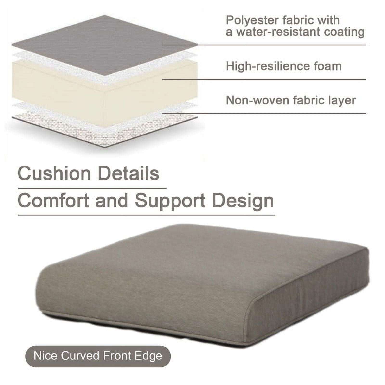 PARKWELL Outdoor 2-Piece Deep Seat Cushion,24 x 22, Water Repellent, Fade Resistant, Deep Seat Bottom and Back Cushion for Chair, Sofa, and Couch,Gray