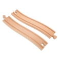 thumbnail image 2 of Juego de 2 vías de tren de madera para niños, accesorios para vías de tren de madera, juguetes, vías de tren de madera, sistema ferroviario de madera, 2 of 8