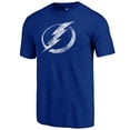 thumbnail image 2 of Men's Blue Tampa Bay Lightning Distressed Logo Tri-Blend T-Shirt, 2 of 3