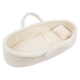 thumbnail image 1 of June Garden Cozy Dream Doll Bassinet - Baby Doll Portable Carrier - Fits for American Girl Dolls or Teddy Bears up to 18 - Cream White, 1 of 5