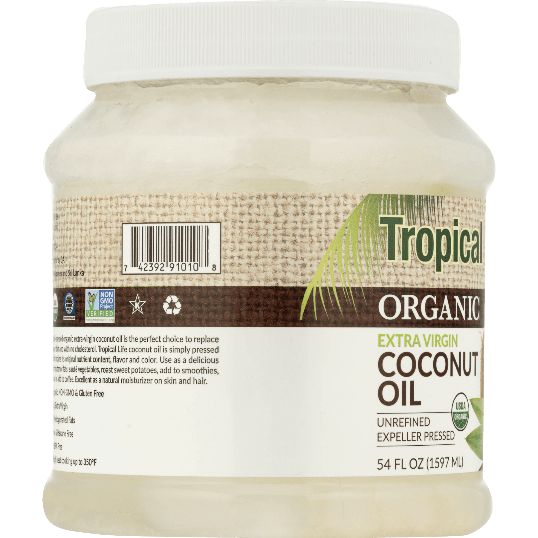 Tropical Life Organic Extra Virgin Coconut Oil 540 FL OZ