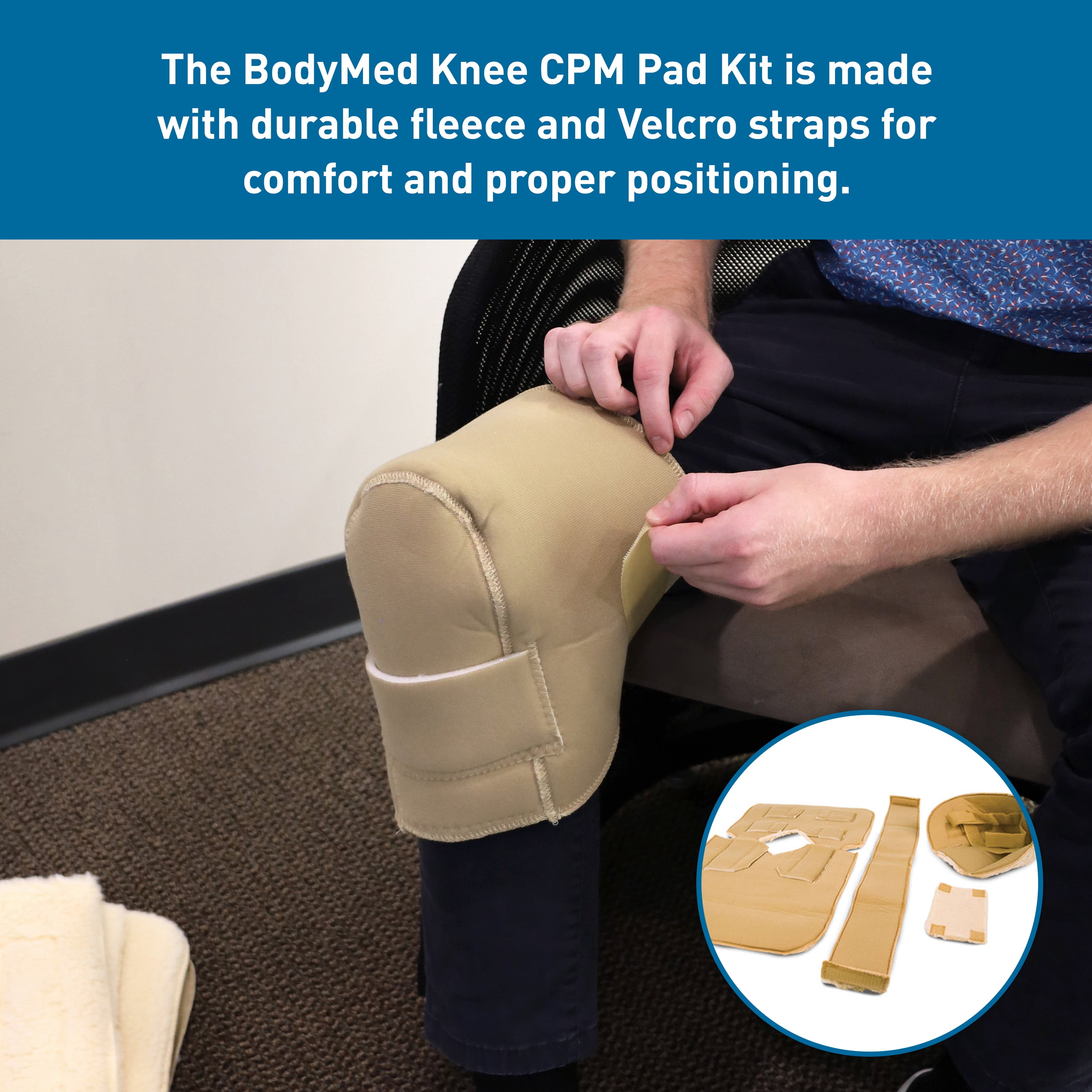 BodyMed Knee CPM Pad Kits, Universal Fit - Knee Compression Sleeve for Recovery and Physical Therapy