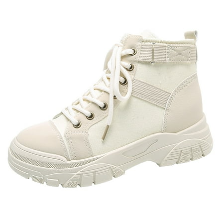 DVKOVI Wide Calf Cowboy Boots Women Short Cowboy Boots for Women Lightweight Casual Sneakers for Gym Travel Work Round Head Boots Classic Casual Walking Shoes for Women Heel Boots Beige 37
