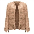 thumbnail image 5 of iHPH7 Fuzzy Cardigans for Women Womens Jackets Casual Fringe Cardigan for Women Casual Outerwear Womens Jackets Dressy Casual Going Out Jackets for Women Fall Clothes Khaki 3XL, 5 of 6