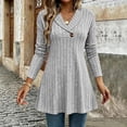 thumbnail image 2 of CHGBMOK Women's Plus Size Sweaters Fall Long Sleeve Ribbed Knit Tunic Tops Lightweight V Neck Pullover Shirts, 2 of 9