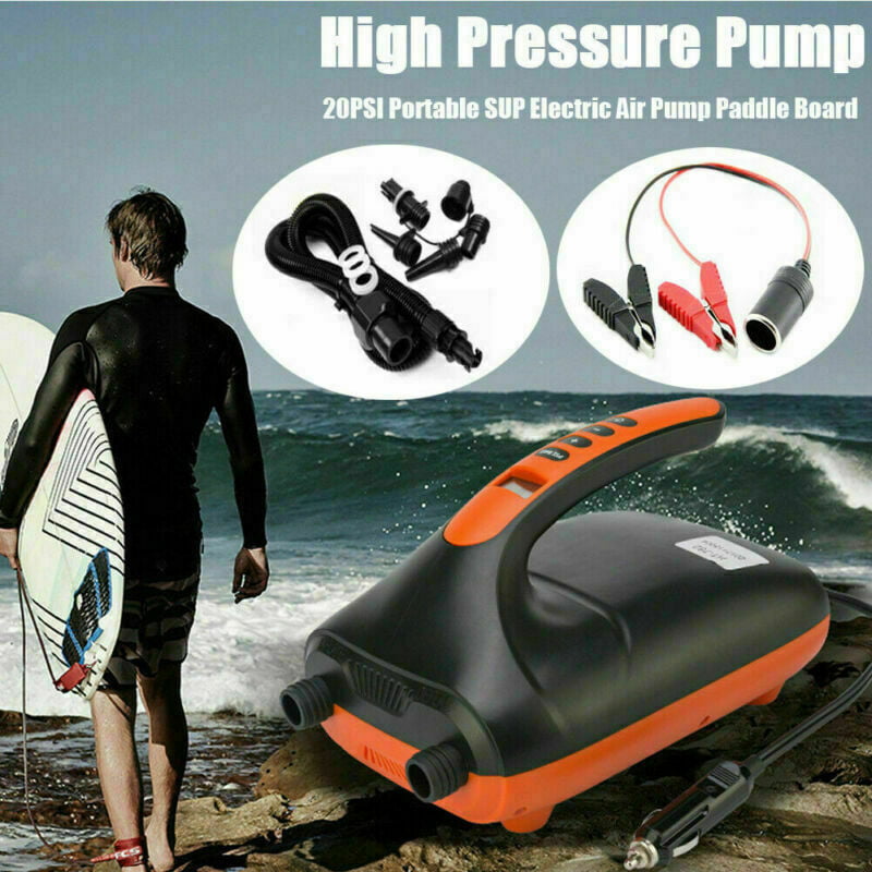 0-20PSI 12V DC Electric SUP Inflatable High Pressure Kayak Paddle Boat Air Pump 