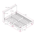 thumbnail image 2 of CorLiving Juniper Fabric Upholstered Adult Full/Double Platform Bed Frame with Padded Headboard and Slats, No Box Spring Required, Grey, 2 of 11