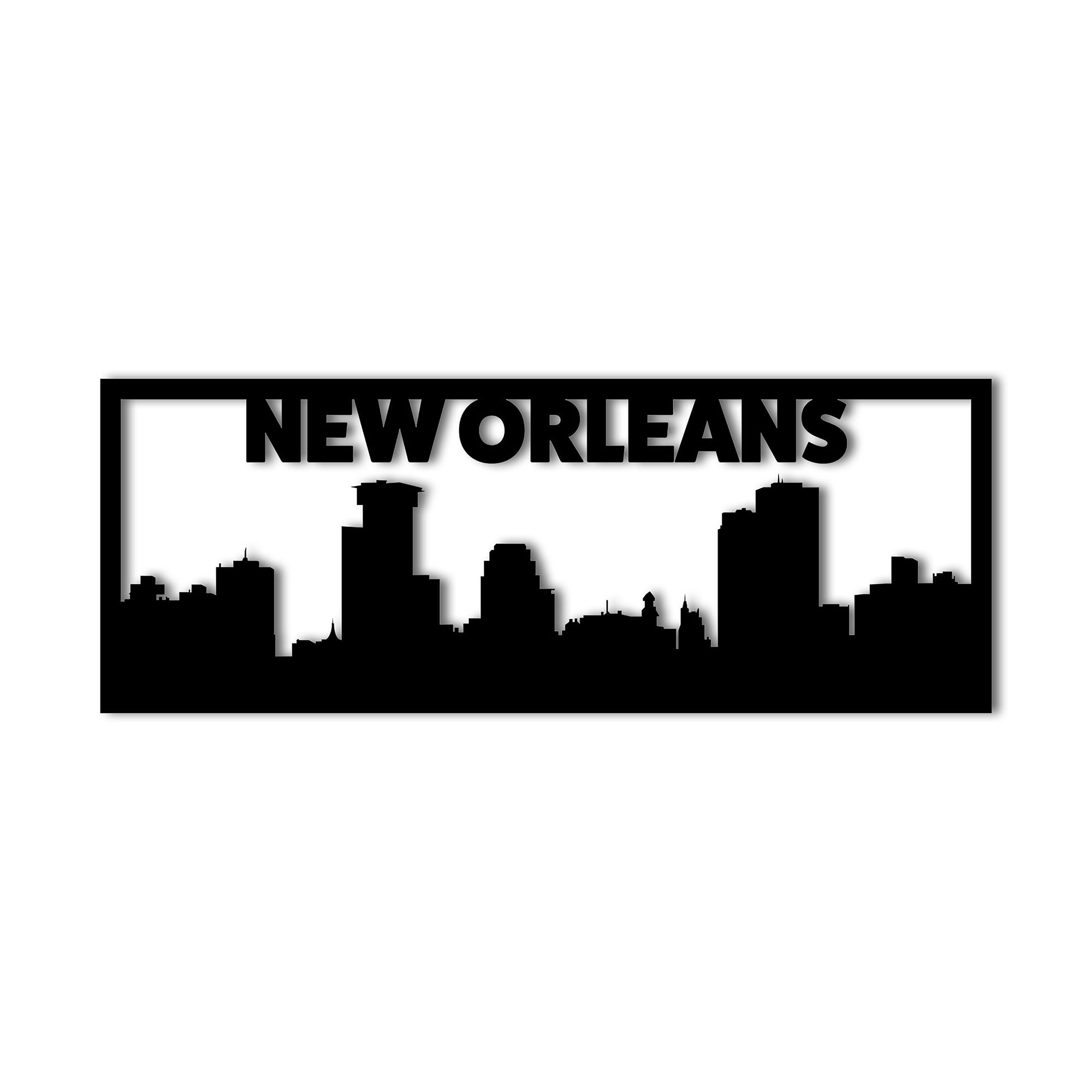 New Orleans Skyline Silhouette Laser Cut Solid Metal Decorative Home