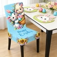 thumbnail image 5 of HuiXinOu Cute Easter Bunny Chair Cover Stretchable Full Coverage Seat Cover Festive Dining Chair Decor for Easter Party, Home Meal & Holiday Gatherings, 5 of 6