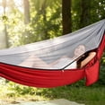 thumbnail image 4 of Portable Mesh Hammock with Spreader Bars and Carrying Bag, Breathable and Easy to Install for Camping, Backyard and Patio, 4 of 6