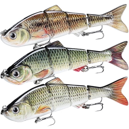 TRUSCEND Fishing Lures for Bass Trout Crappie Lifelike Swim Baits Bass Fishing Gear Accessories for Walleye and Pike Slow Sinking Freshwater Saltwater Jigs Amazing Fishing Gifts for Men