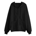 thumbnail image 5 of WULMLEO Zip Up Hoodie for Women Oversized Zip Up Y2K Hoodies Casual Long Sleeve Sweatshirts Fall Spring Track Jackets 2026 Black Polyester, 5 of 6