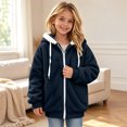 thumbnail image 6 of Mitankcoo Sherpa Hooded Jacket for Girls Warm Fleece Zip Up Long Sleeve Hoodie Fall Winter Coat Outerwear, 6 of 6