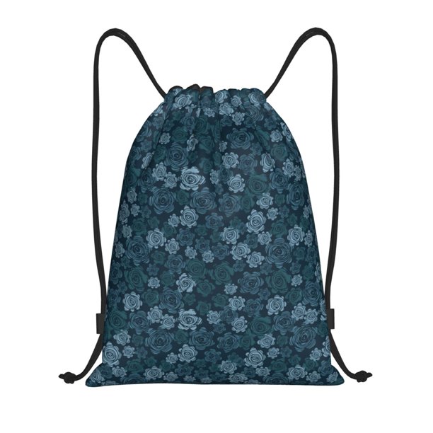 Fotbe Rose Flowers Bolsa Mochila con Cordón Estampada, Bolsa de Gimnasio Deportiva, Bolsa Cinch, Bolsa con Cordón para Hombres y Mujeres-Medium