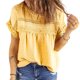 thumbnail image 4 of Tops de empalme de encaje, camiseta de punto de cuello redondo de color puro estilo casual para fiesta en la playa LYUMO ropa de mujer, 4 of 6