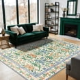 thumbnail image 6 of SORONO KATE 5'x7' Floral Area Rugs for Living Room, Machine Washable Oriental Vintage Distressed Non Slip Soft Indoor Area Carpet, Cream, 6 of 7