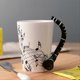 thumbnail image 1 of Music Ceramic Mug Cute Coffee Tea Milk Stave Mugs,Blue Saxophone, 1 of 5