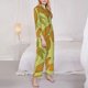 thumbnail image 3 of Balery Corn Conjunto de Pijama con Estampado para Mujer, Conjunto de Dos Piezas con Manga Larga, Ropa de Dormir Suave con Bolsillos, Pijamas Cómodos-X-Large, 3 of 7
